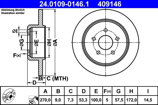 ATE 24.0109-0146.1 - Тормозной диск unicars.by