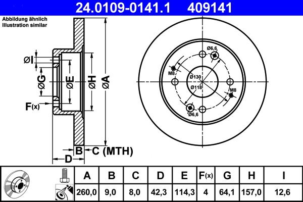 ATE 24.0109-0141.1 - Тормозной диск unicars.by