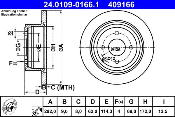 ATE 24.0109-0166.1 - Тормозной диск unicars.by