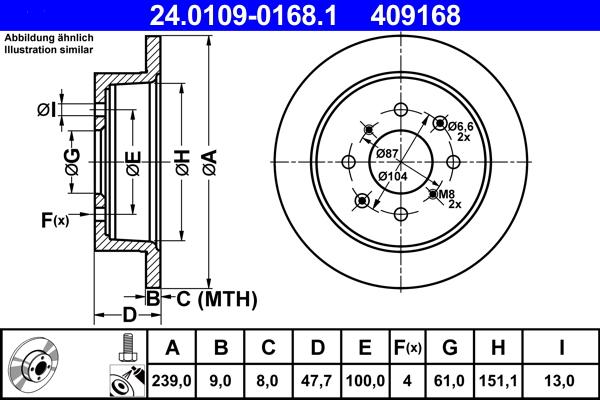 ATE 24.0109-0168.1 - Тормозной диск unicars.by