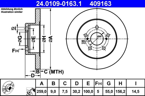 ATE 24.0109-0163.1 - Тормозной диск unicars.by