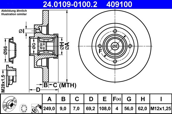 ATE 24.0109-0100.2 - Тормозной диск unicars.by