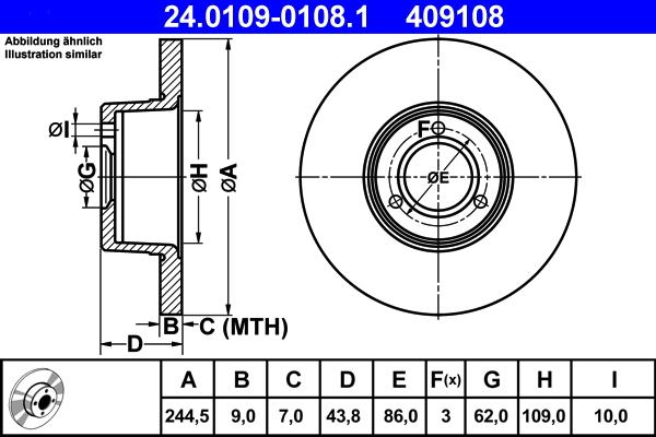 ATE 24.0109-0108.1 - Тормозной диск unicars.by