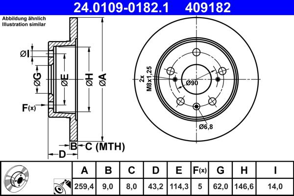 ATE 24.0109-0182.1 - Тормозной диск unicars.by