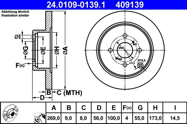 ATE 24.0109-0139.1 - Тормозной диск unicars.by