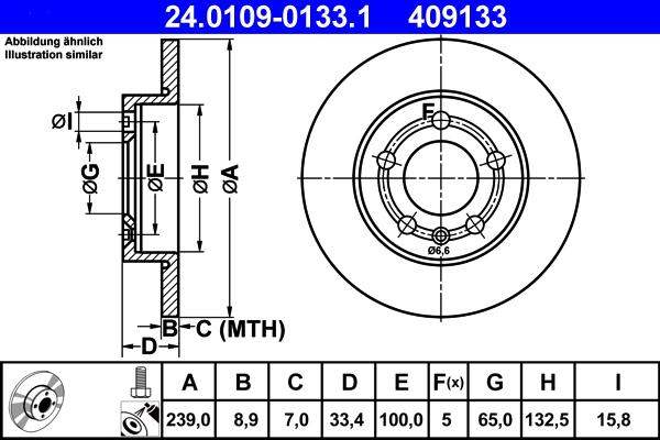 ATE 24.0109-0133.1 - Тормозной диск unicars.by