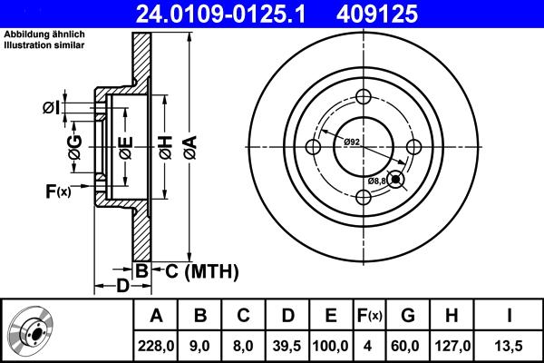 ATE 24.0109-0125.1 - Тормозной диск unicars.by