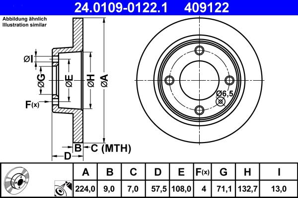 ATE 24.0109-0122.1 - Тормозной диск unicars.by