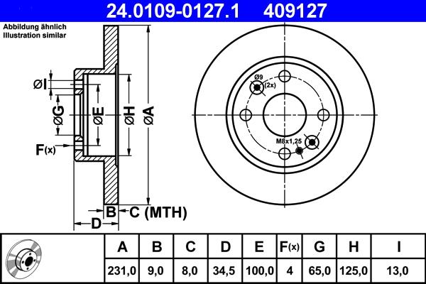 ATE 24.0109-0127.1 - Тормозной диск unicars.by