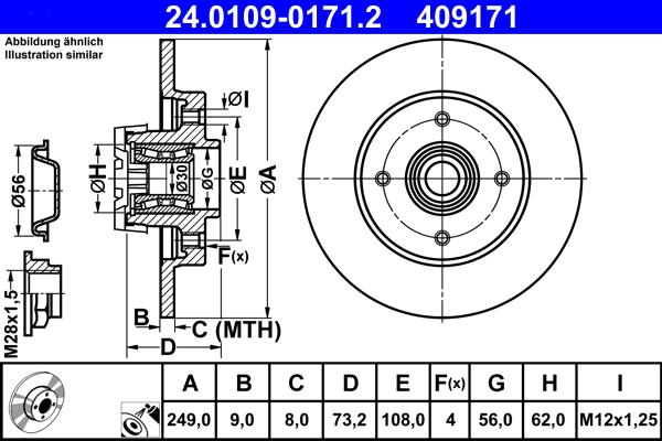 ATE 24.0109-0171.2 - Тормозной диск unicars.by