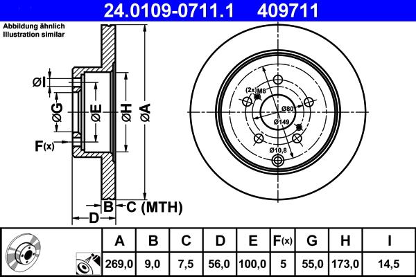 ATE 24.0109-0711.1 - Тормозной диск unicars.by