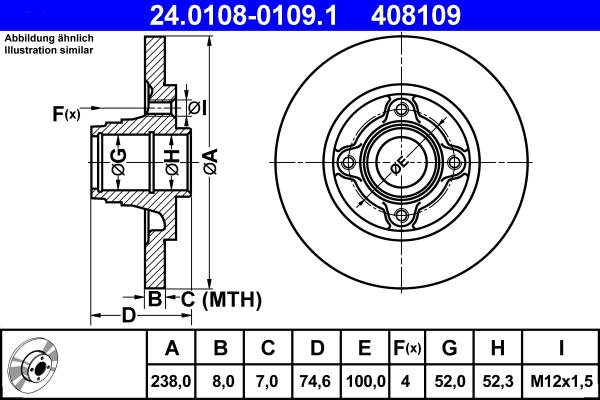 ATE 24.0108-0109.1 - Тормозной диск unicars.by