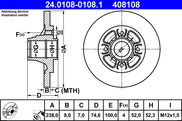 ATE 24.0108-0108.1 - Тормозной диск unicars.by