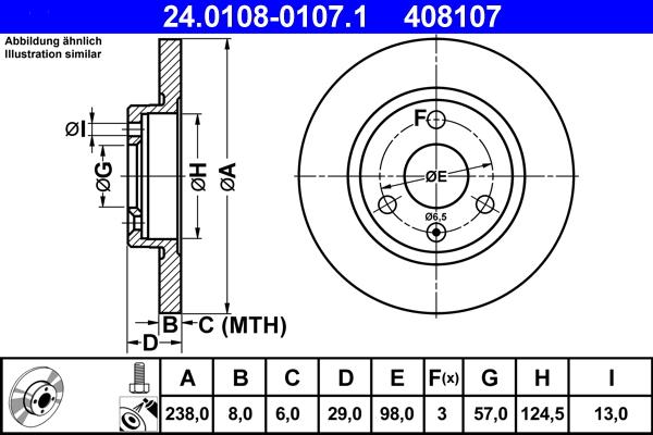 ATE 24.0108-0107.1 - Тормозной диск unicars.by