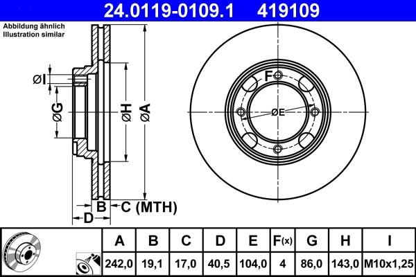 ATE 24.0119-0109.1 - Тормозной диск unicars.by