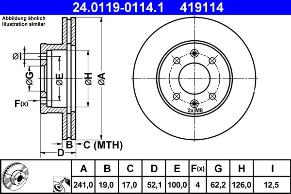 ATE 24.0119-0114.1 - Тормозной диск unicars.by