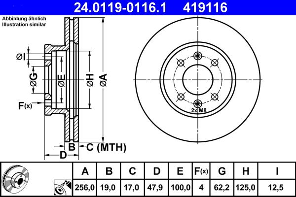 ATE 24.0119-0116.1 - Тормозной диск unicars.by