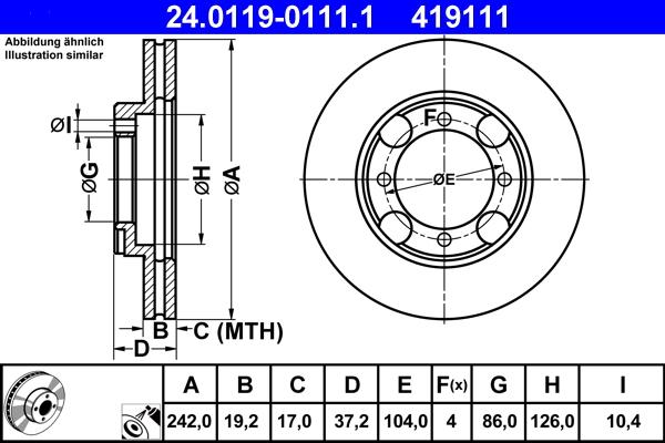 ATE 24.0119-0111.1 - Тормозной диск unicars.by