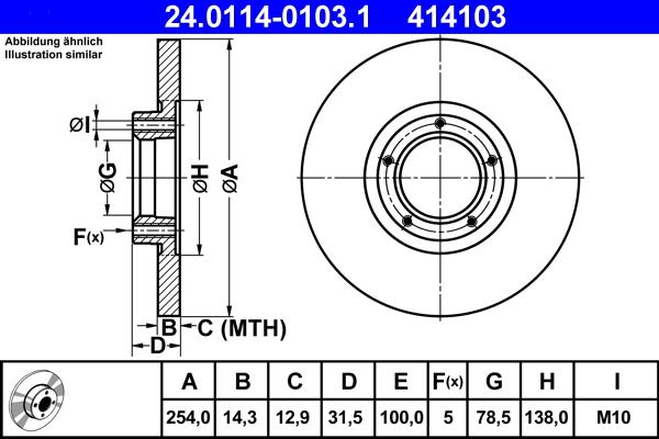 ATE 24.0114-0103.1 - Тормозной диск unicars.by