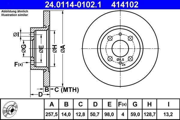 ATE 24.0114-0102.1 - Тормозной диск unicars.by