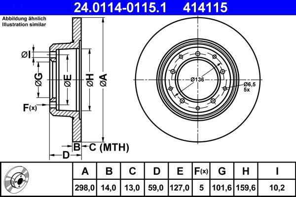 ATE 24.0114-0115.1 - Тормозной диск unicars.by