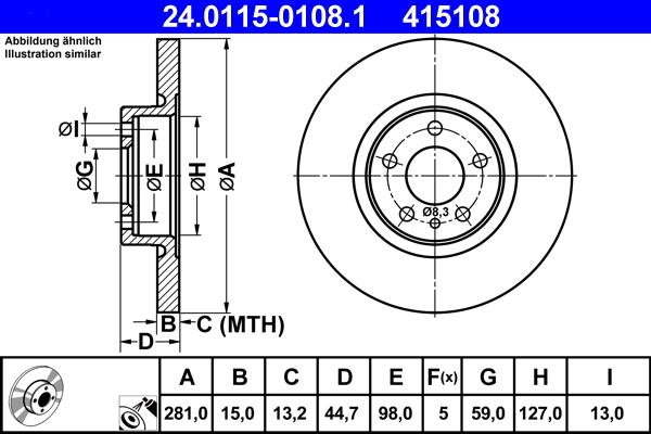 ATE 24.0115-0108.1 - Тормозной диск unicars.by