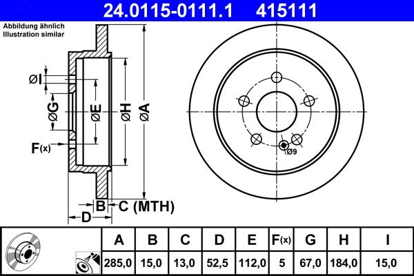 ATE 24.0115-0111.1 - Тормозной диск unicars.by