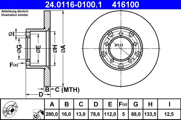 ATE 24.0116-0100.1 - Тормозной диск unicars.by