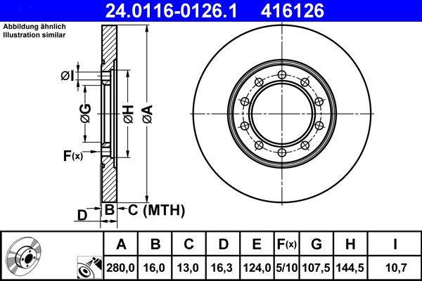 ATE 24.0116-0126.1 - Тормозной диск unicars.by