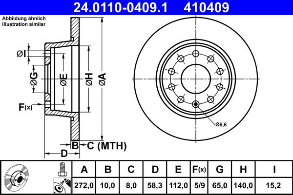 ATE 24.0110-0409.1 - Тормозной диск unicars.by