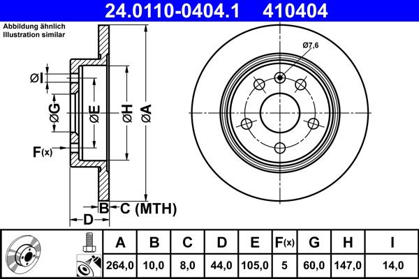 ATE 24.0110-0404.1 - Тормозной диск unicars.by