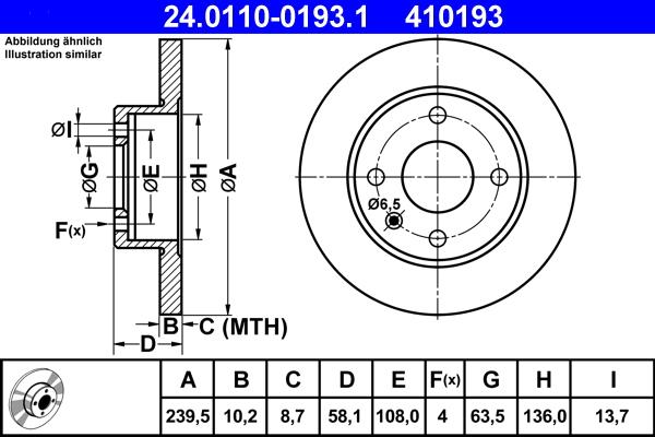 ATE 24.0110-0193.1 - Тормозной диск unicars.by