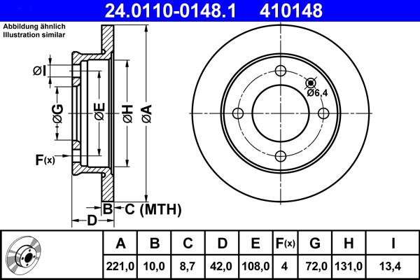 ATE 24.0110-0148.1 - Тормозной диск unicars.by