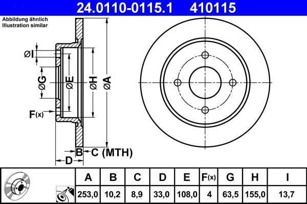 ATE 24.0110-0115.1 - Тормозной диск unicars.by