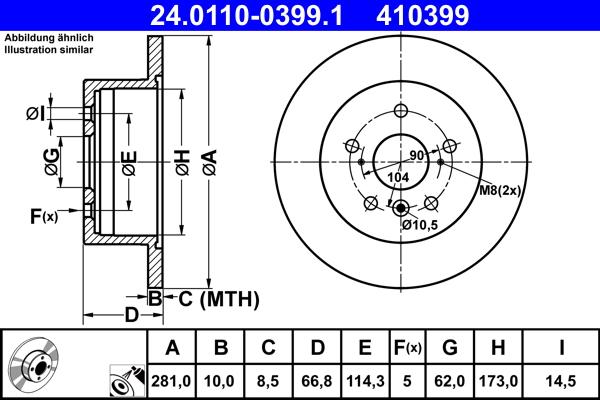 ATE 24.0110-0399.1 - Тормозной диск unicars.by