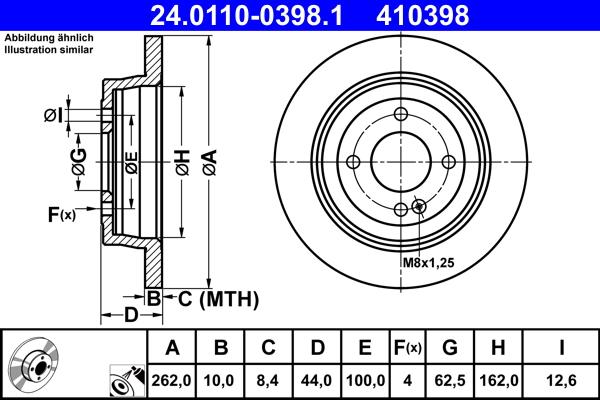 ATE 24.0110-0398.1 - Тормозной диск unicars.by