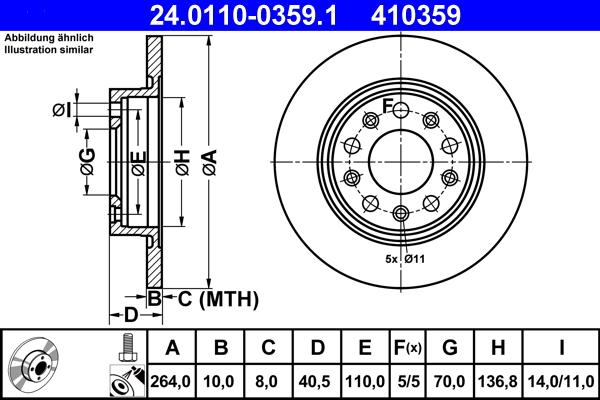 ATE 24.0110-0359.1 - Тормозной диск unicars.by