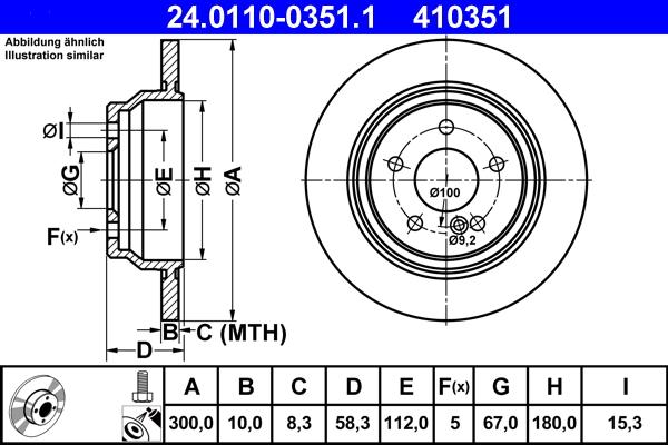 ATE 24.0110-0351.1 - Тормозной диск unicars.by