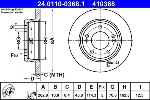 ATE 24.0110-0368.1 - Тормозной диск unicars.by