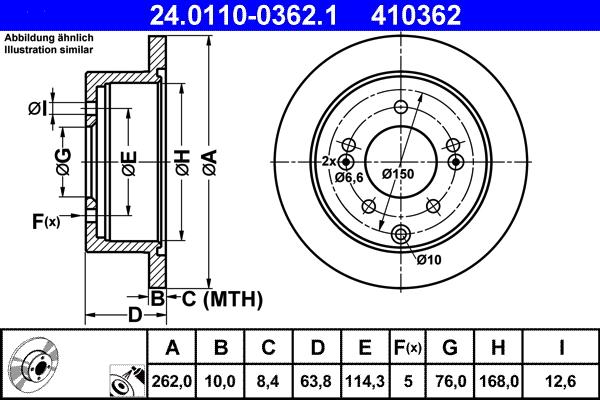 ATE 24.0110-0362.1 - Тормозной диск unicars.by