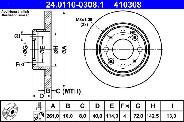 ATE 24.0110-0308.1 - Тормозной диск unicars.by