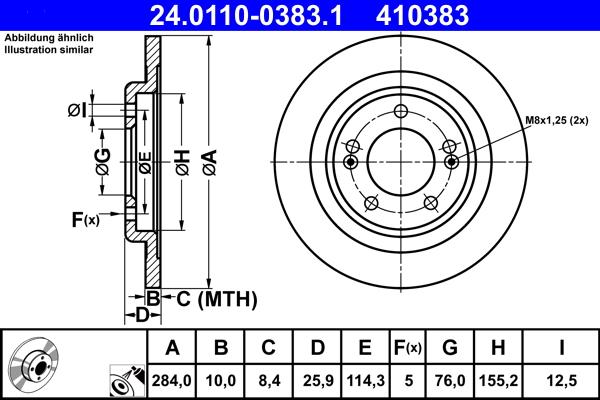 ATE 24.0110-0383.1 - Тормозной диск unicars.by