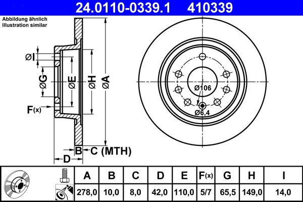 ATE 24.0110-0339.1 - Тормозной диск unicars.by