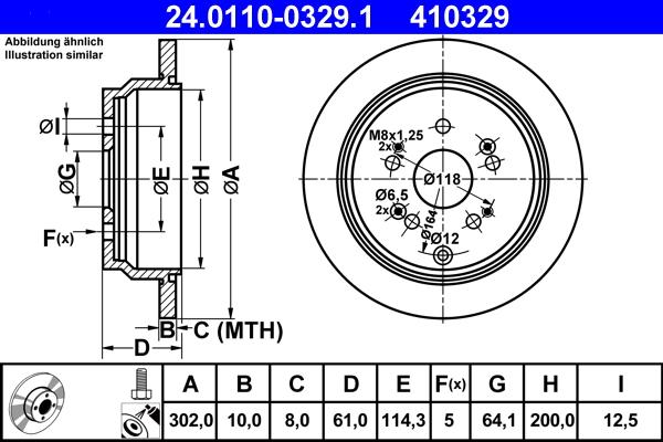 ATE 24.0110-0329.1 - Тормозной диск unicars.by