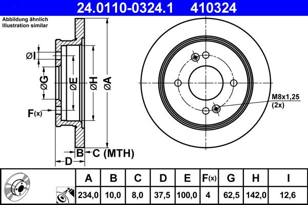 ATE 24.0110-0324.1 - Тормозной диск unicars.by