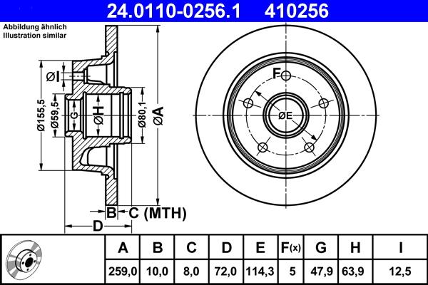 ATE 24.0110-0256.1 - Тормозной диск unicars.by