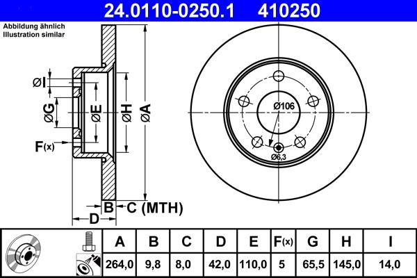 ATE 24.0110-0250.1 - Тормозной диск unicars.by