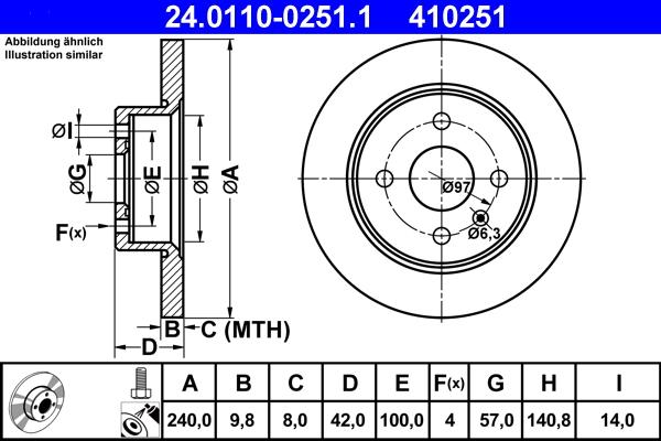 ATE 24.0110-0251.1 - Тормозной диск unicars.by