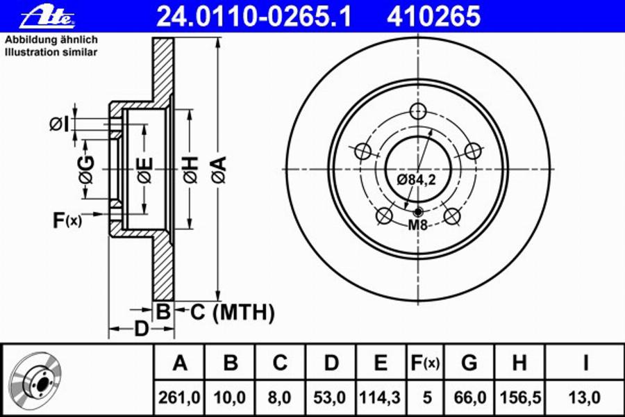 ATE 24.0110-0265.1 - Тормозной диск unicars.by