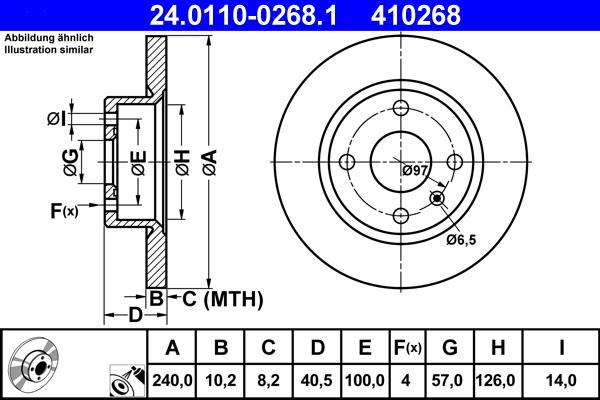 ATE 24.0110-0268.1 - Тормозной диск unicars.by